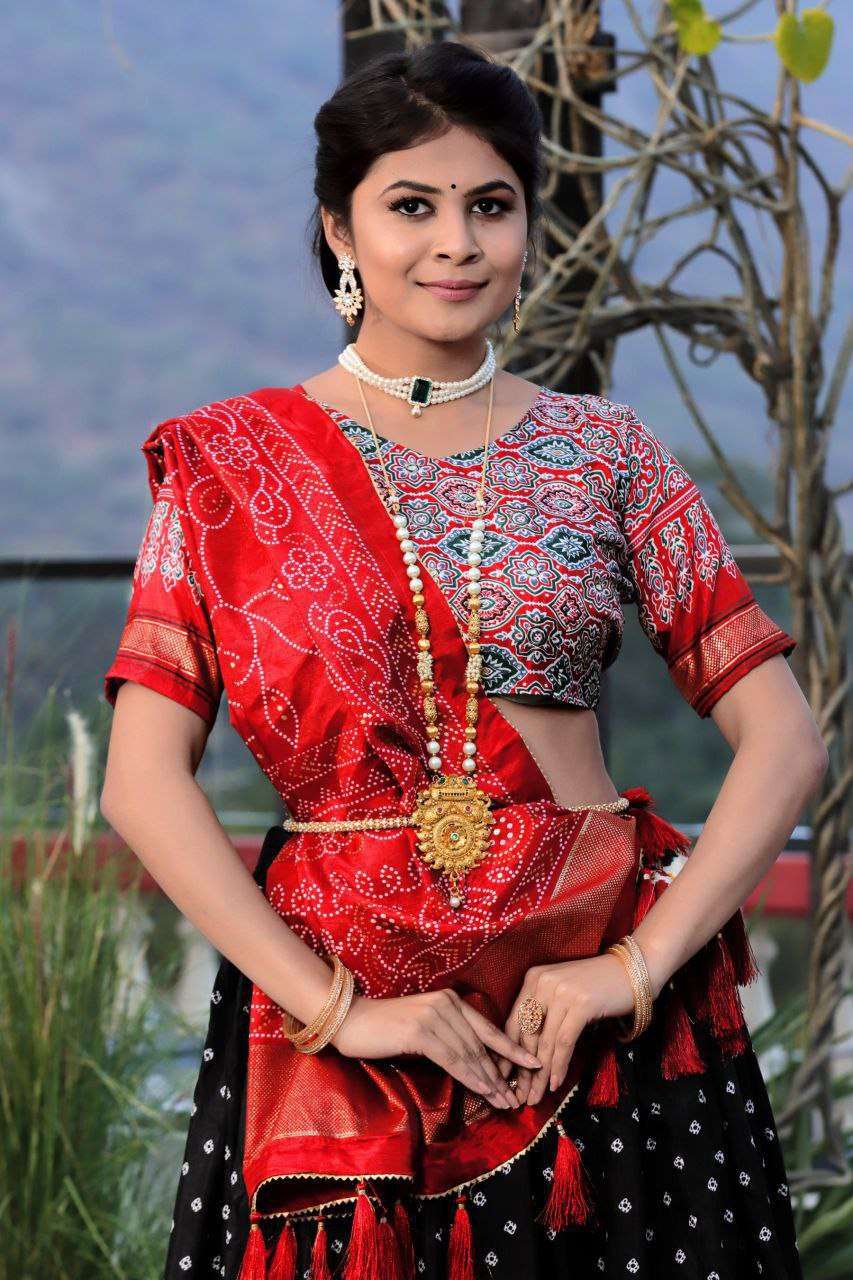 Women's Traditional Bandhani Ghagra Choli with Dupatta ? Navratri & Festive Wear