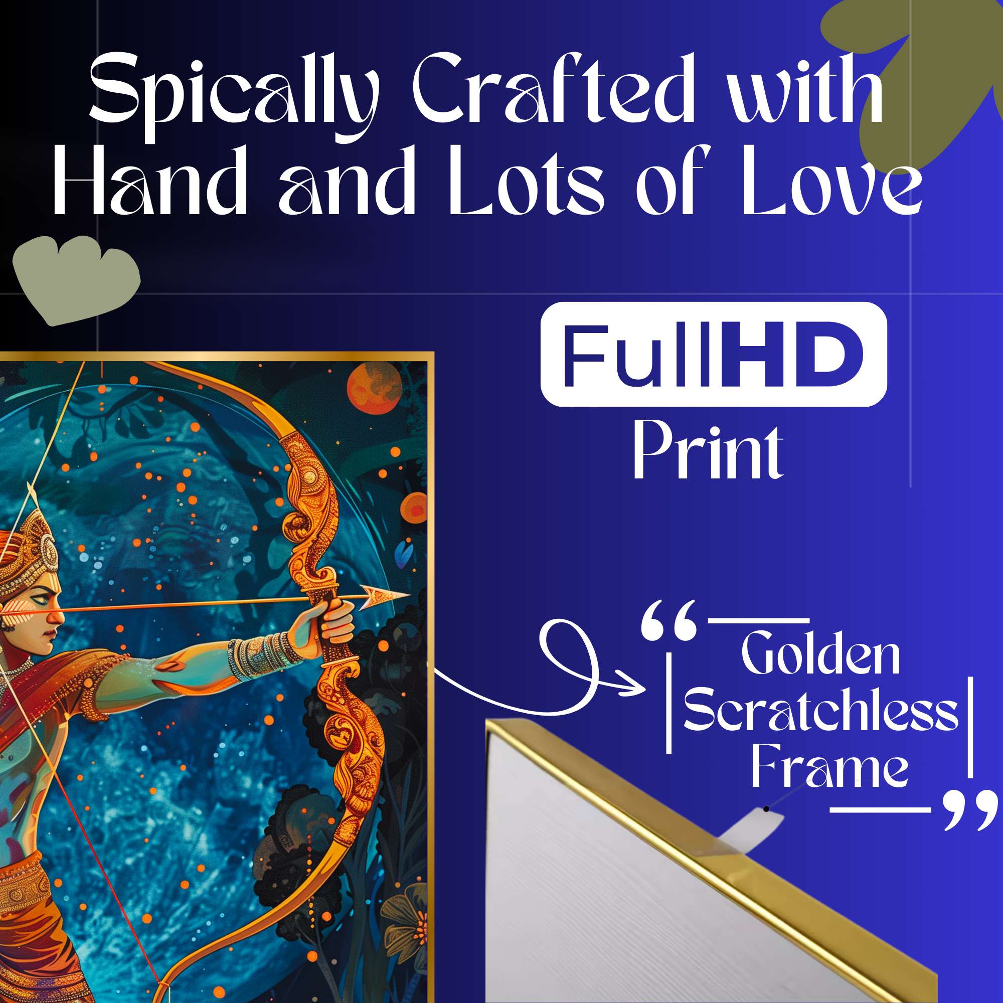 Set of Three Wall Paintings for Wall Dacoration Golden Framed Wall Paintings for Living Room & Bedroom Wall Art for Home Decoration & Office Wall Décor (24x18 inch CH-GD3-13)