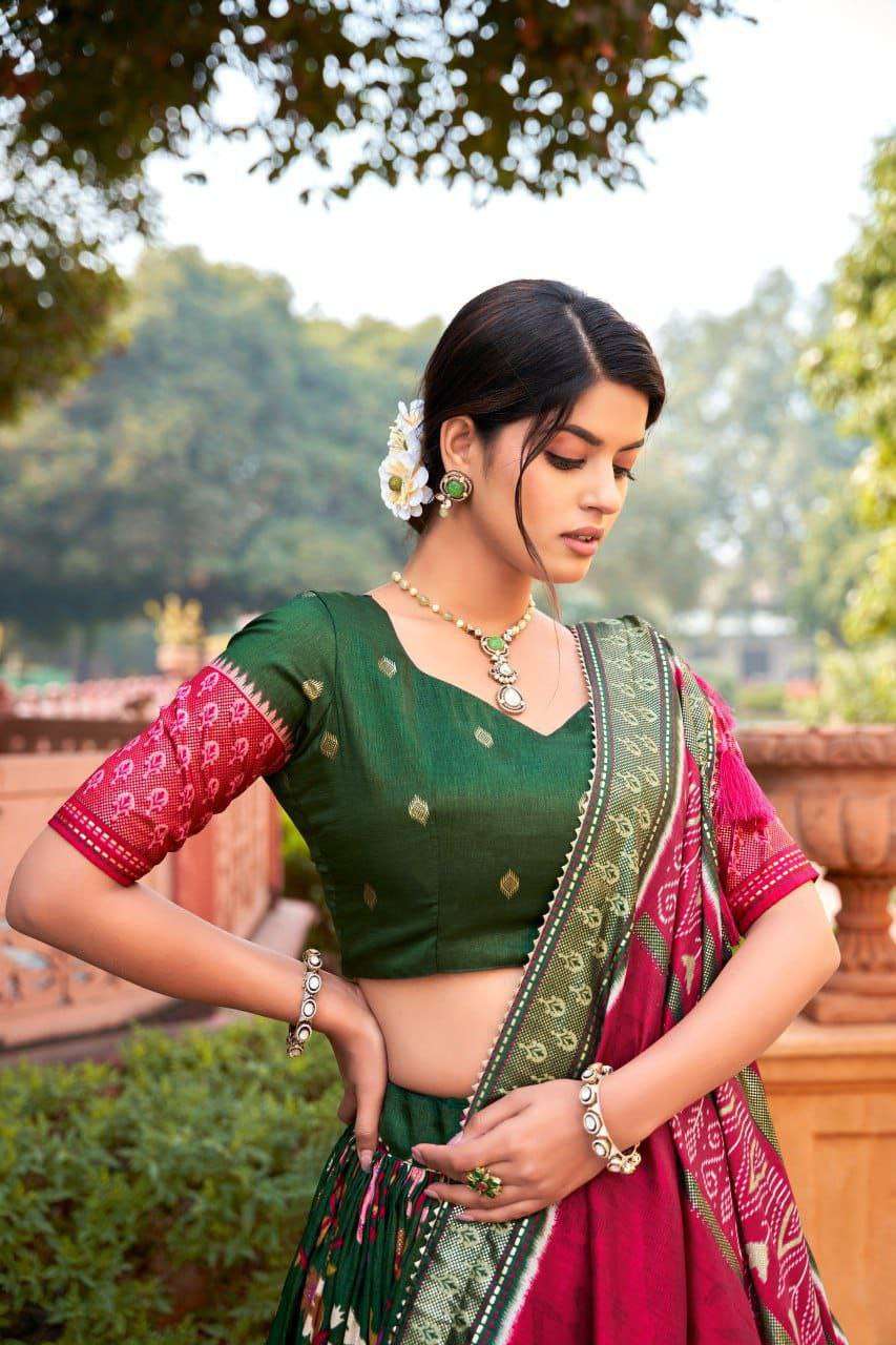 Women's Ethnic Printed Lehenga Choli Set with Tassel Dupatta ? Perfect for Festivals & Functions