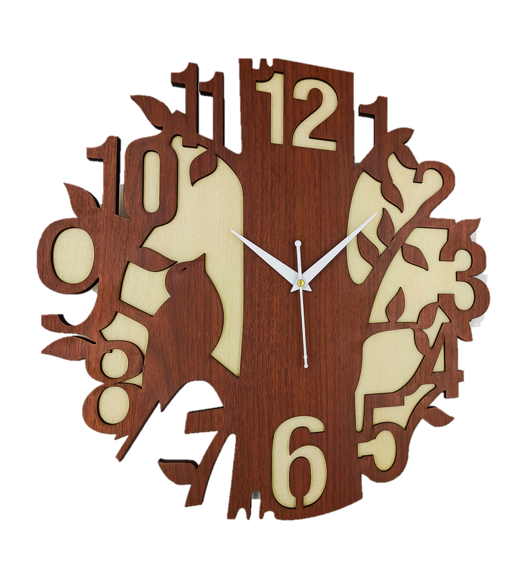 Wooden Silent Non-Ticking Wall Clock for Home Stylish Latest Designer Wall Clock for Home Living Room Bedroom Office Hall