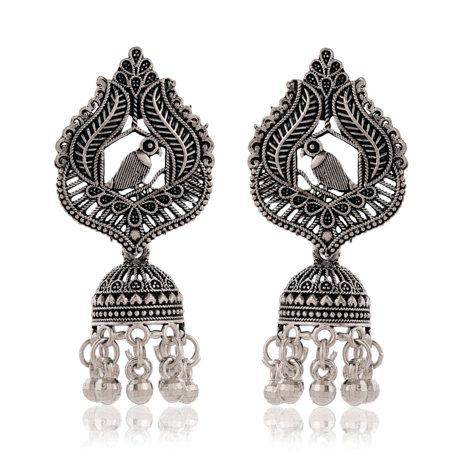 Women's Indian Bollywood Stylish AZ838-OXidised Earrings Traditional Ethnic Jhumka/Jhumki Earrings for Women Unique Design -AZ838-OX-ER5