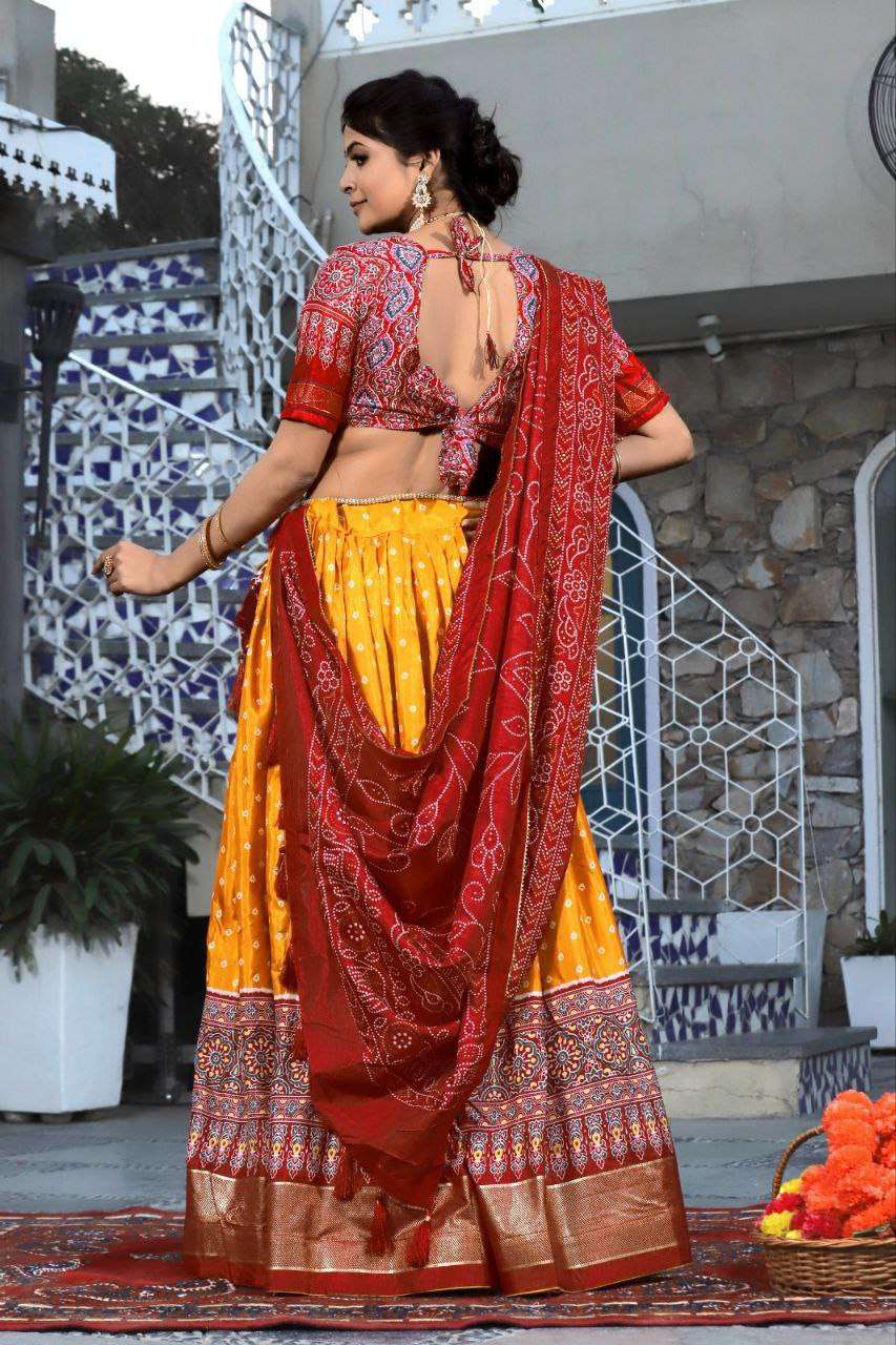 Women's Traditional Bandhani Ghagra Choli with Dupatta ? Navratri & Festive Wear