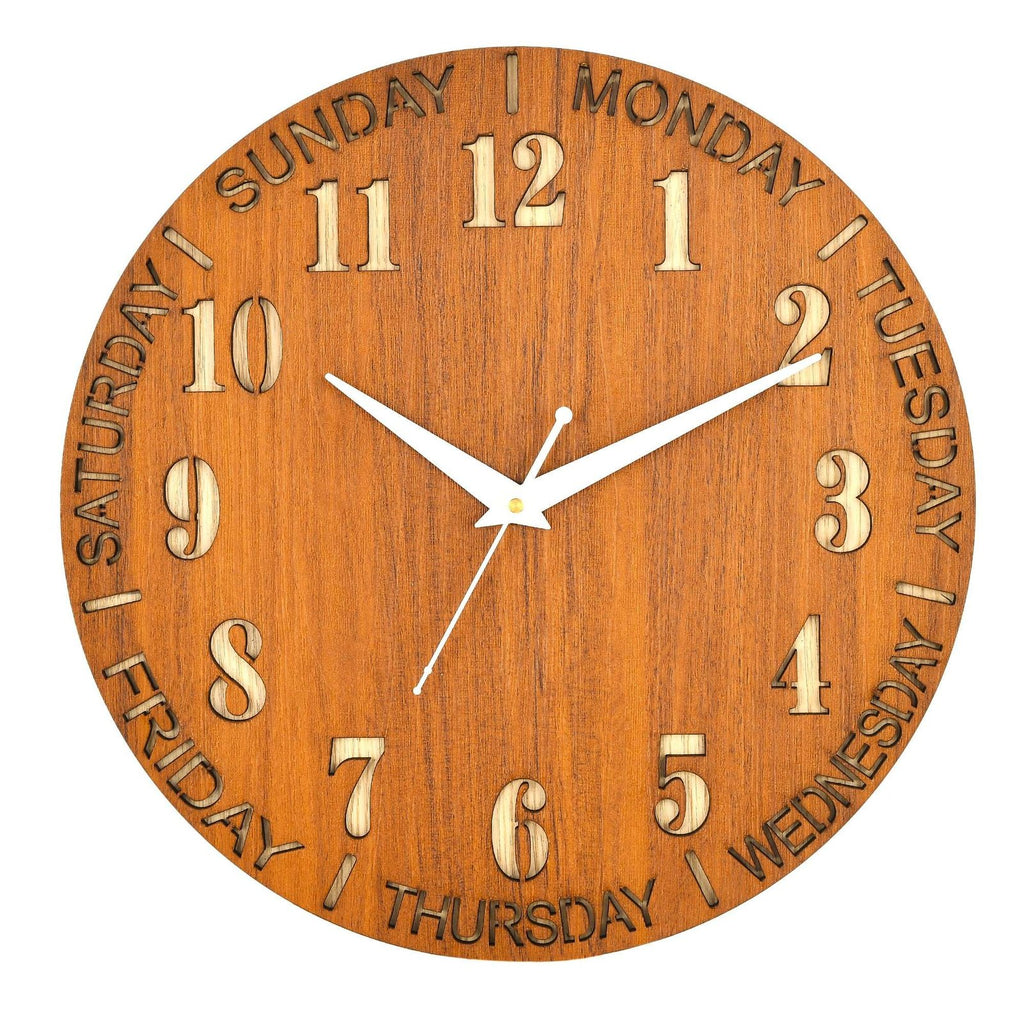 Wooden Silent Non-Ticking Wall Clock for Home Stylish Latest Designer Wall Clock for Home Living Room Bedroom Office Hall