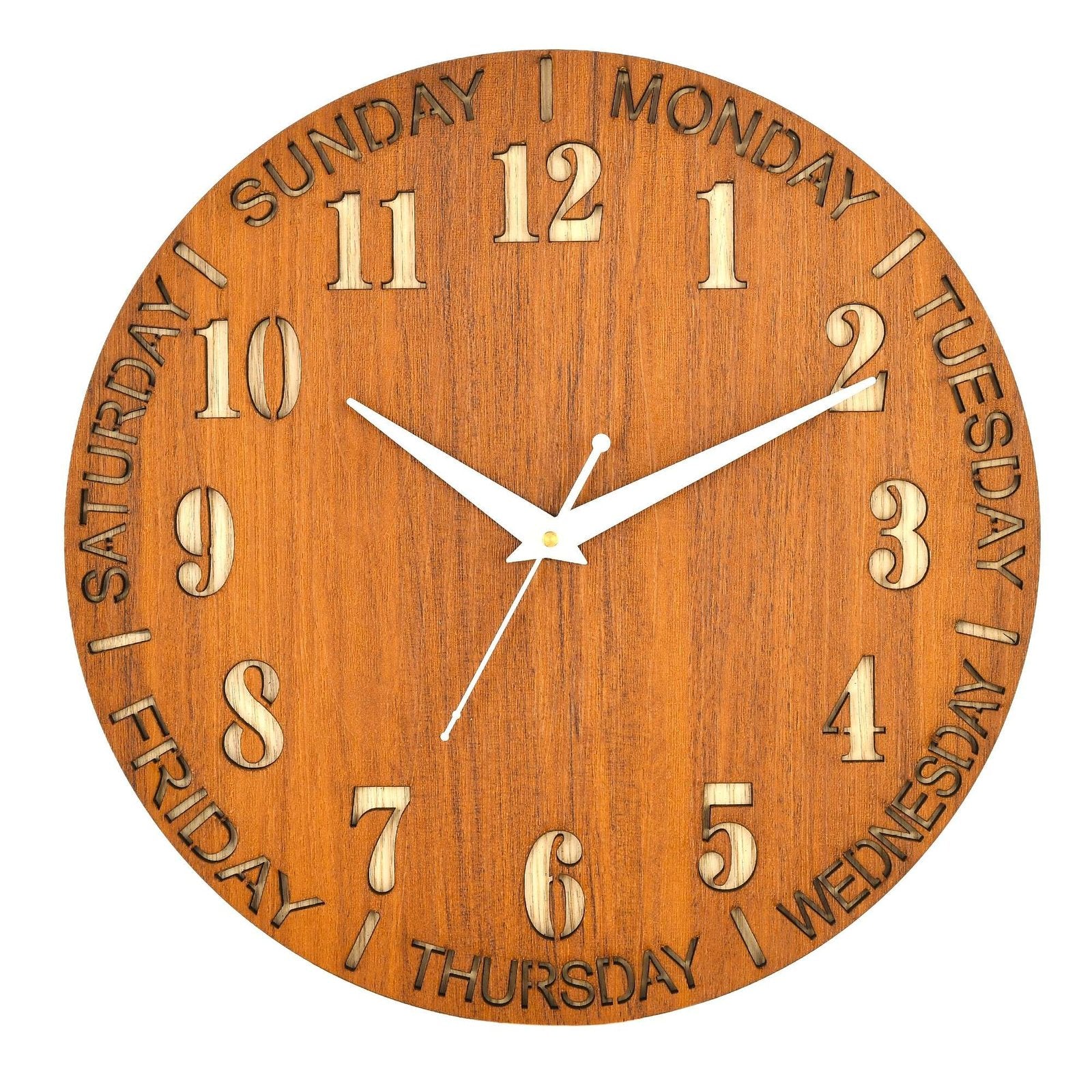 Wooden Silent Non-Ticking Wall Clock for Home Stylish Latest Designer Wall Clock for Home Living Room Bedroom Office Hall
