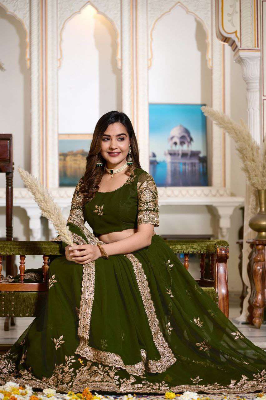 Women's Embroidered Lehenga Choli with Net Dupatta ? Festive & Wedding Wear Set
