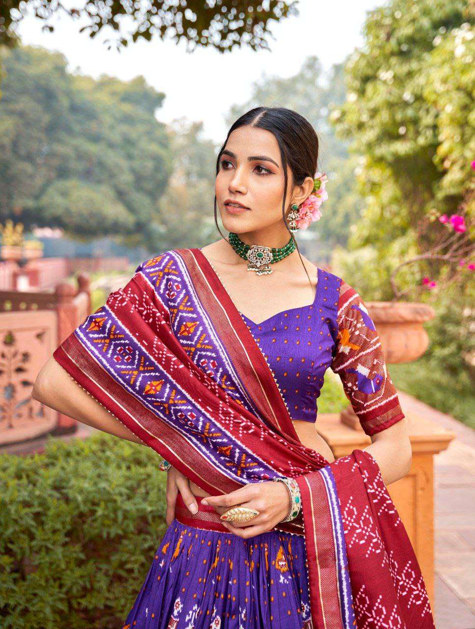Women's Traditional Printed Lehenga Choli Set with Bandhani Dupatta ? Festive & Navratri Wear