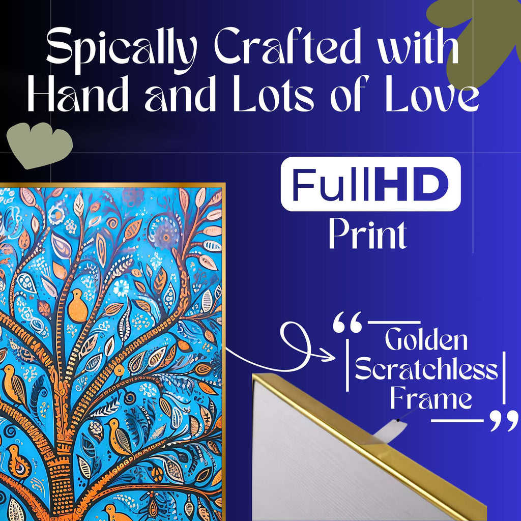 Set of Four Wall Paintings for Wall Dacoration Golden Framed Wall Paintings for Living Room & Bedroom Wall Art for Home Decoration & Office Wall Décor (13x10 inch CH-GD4-2)