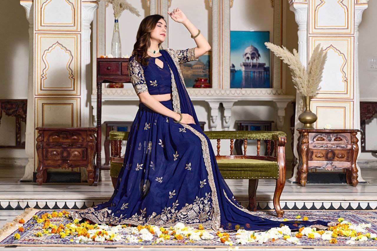 Women's Embroidered Lehenga Choli with Net Dupatta ? Festive & Wedding Wear Set