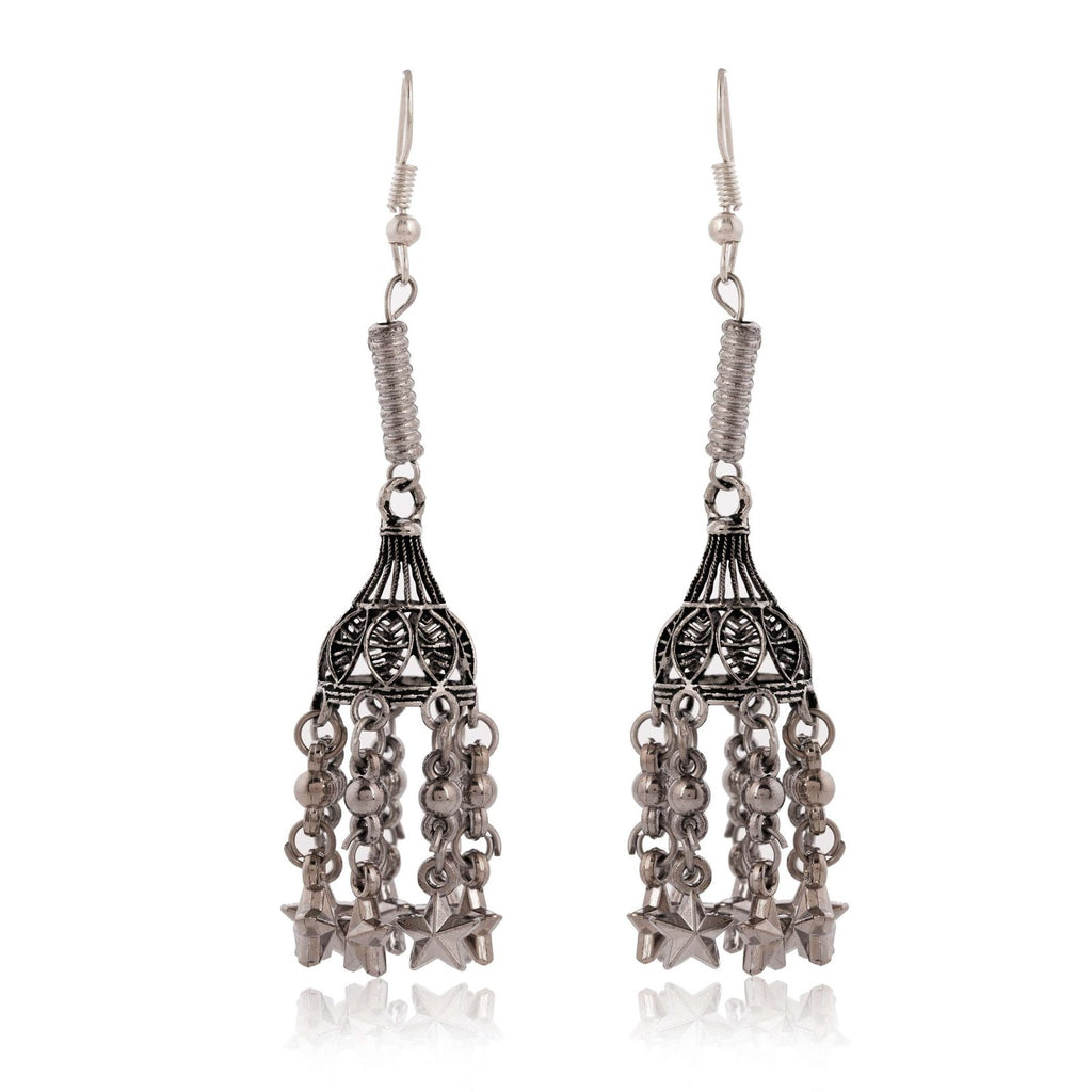 Women's AZ838-OXidised Multipel Layer Long Jhumka Earrings for women Nickel Jhumki Earring