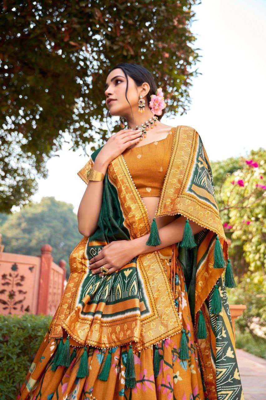 Women's Ethnic Printed Lehenga Choli Set with Tassel Dupatta ? Perfect for Festivals & Functions