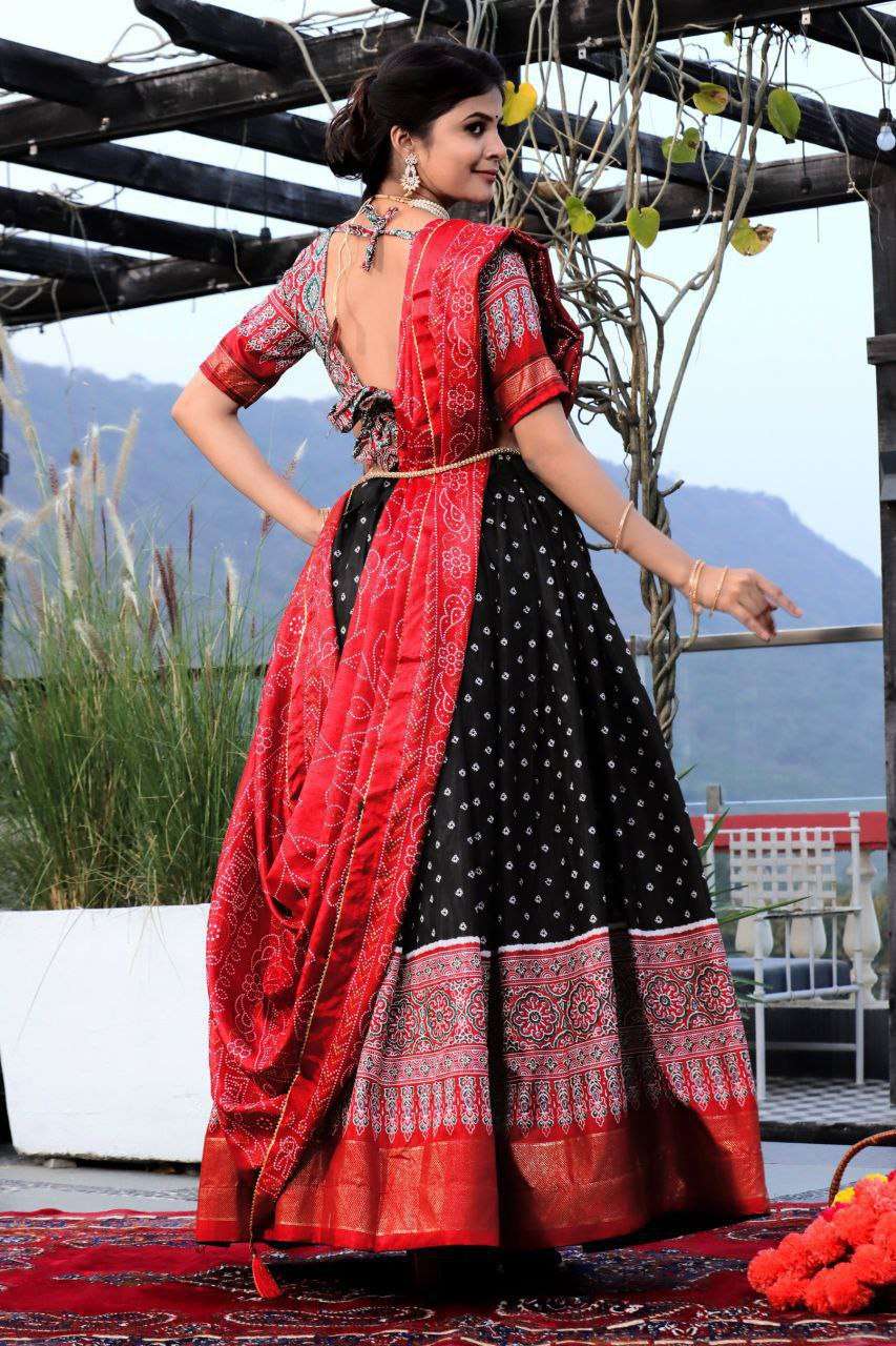 Women's Traditional Bandhani Ghagra Choli with Dupatta ? Navratri & Festive Wear