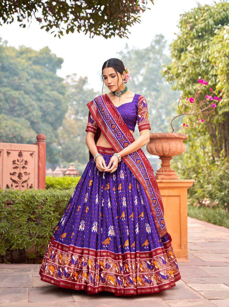 Women's Traditional Printed Lehenga Choli Set with Bandhani Dupatta ? Festive & Navratri Wear