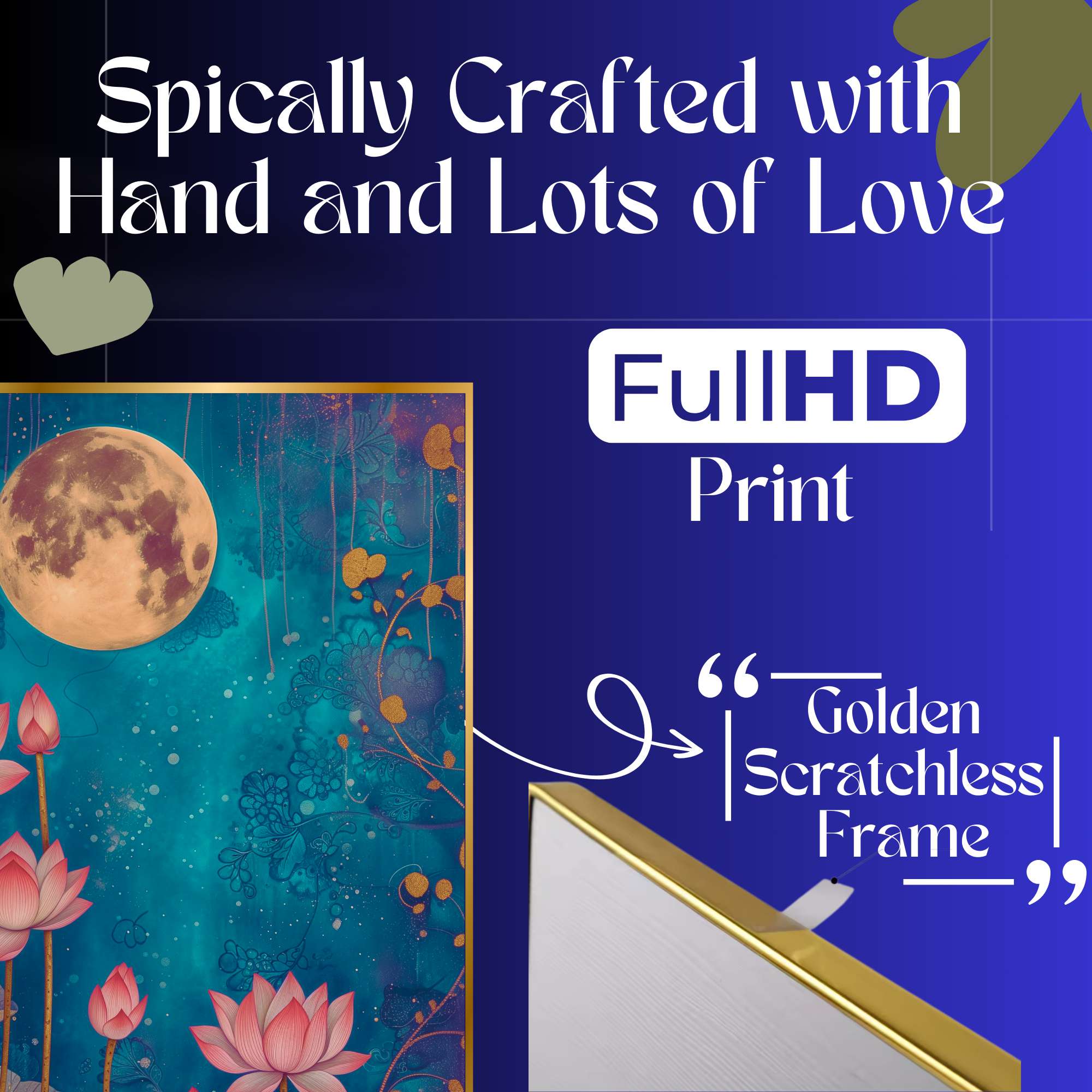 Set of Three Wall Paintings for Wall Dacoration Golden Framed Wall Paintings for Living Room & Bedroom Wall Art for Home Decoration & Office Wall Décor (24x18 inch CH-GD3-11)