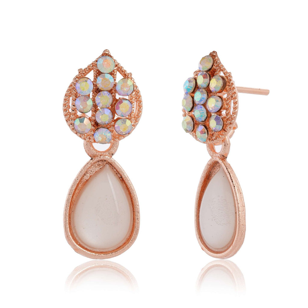 Women's Indo Western Rose Gold Party Wear Ethnic Stud Earrings for Women | Birthday & Anniversary Gift