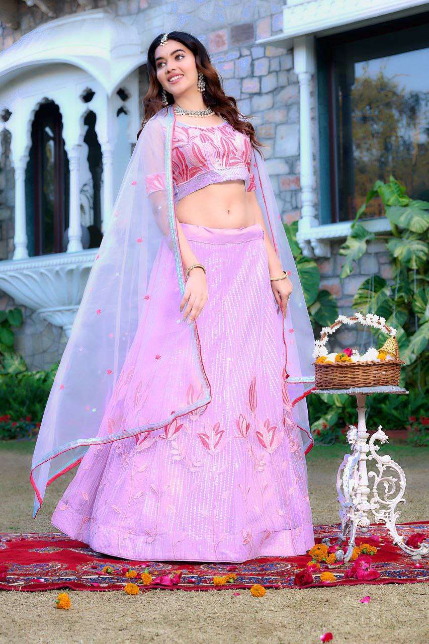 Women's  Tussar Silk Patola Printed Lehenga Set with Dupatta ? Stitched with Can Can Flair