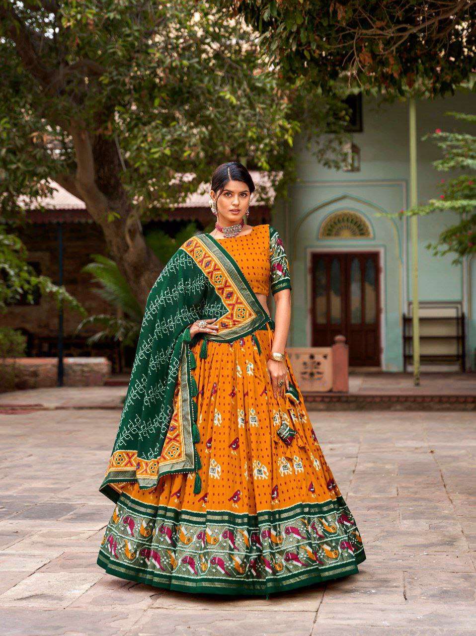 Women's Traditional Printed Lehenga Choli Set with Bandhani Dupatta ? Festive & Navratri Wear