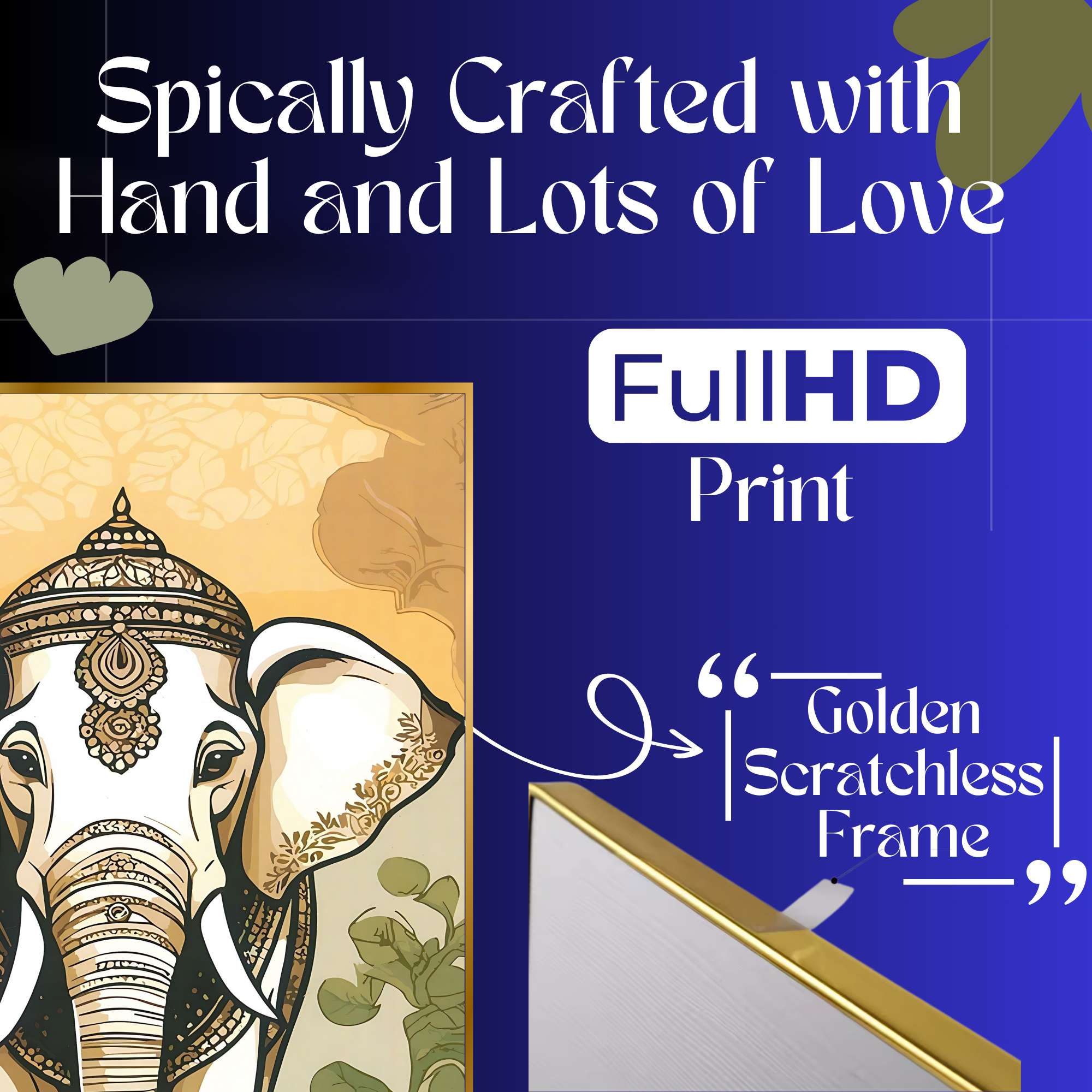 Set of Six Wall Paintings for Wall Dacoration Golden Framed Wall Paintings for Living Room & Bedroom Wall Art for Home Decoration & Office Wall Décor (17x13 inch CH-GD6-8)