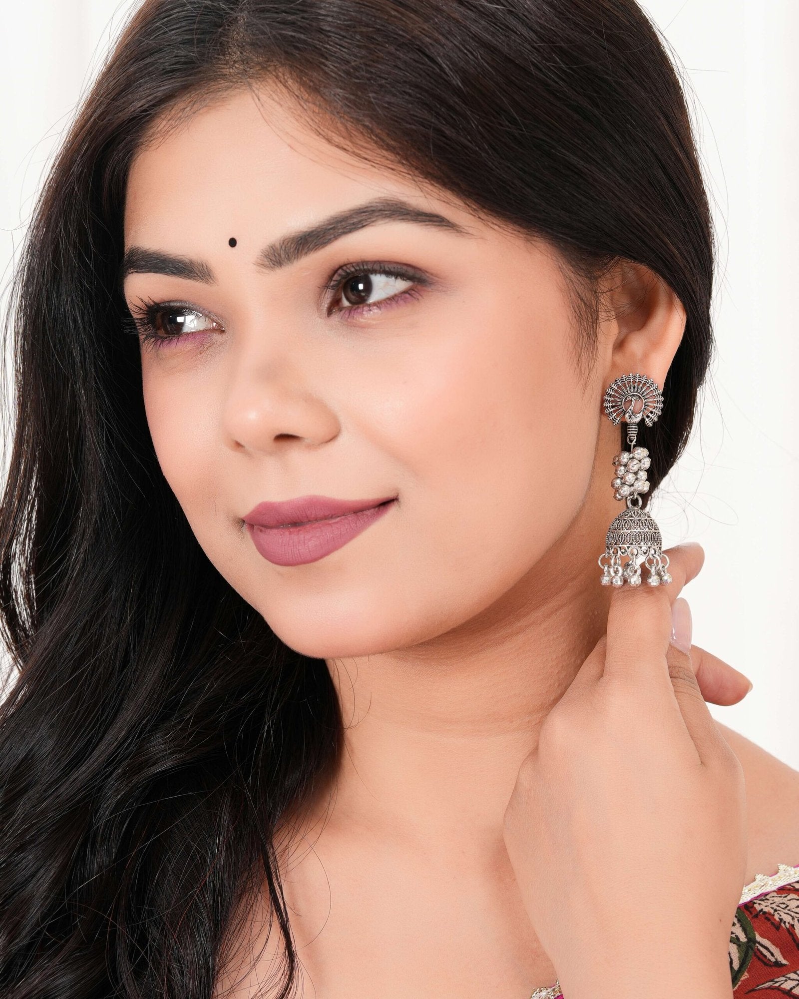 Women's Indian Bollywood Stylish AZ838-OXidised Earrings Traditional Ethnic Jhumka/Jhumki Earrings for Women Unique Design -AZ838-OX-ER7