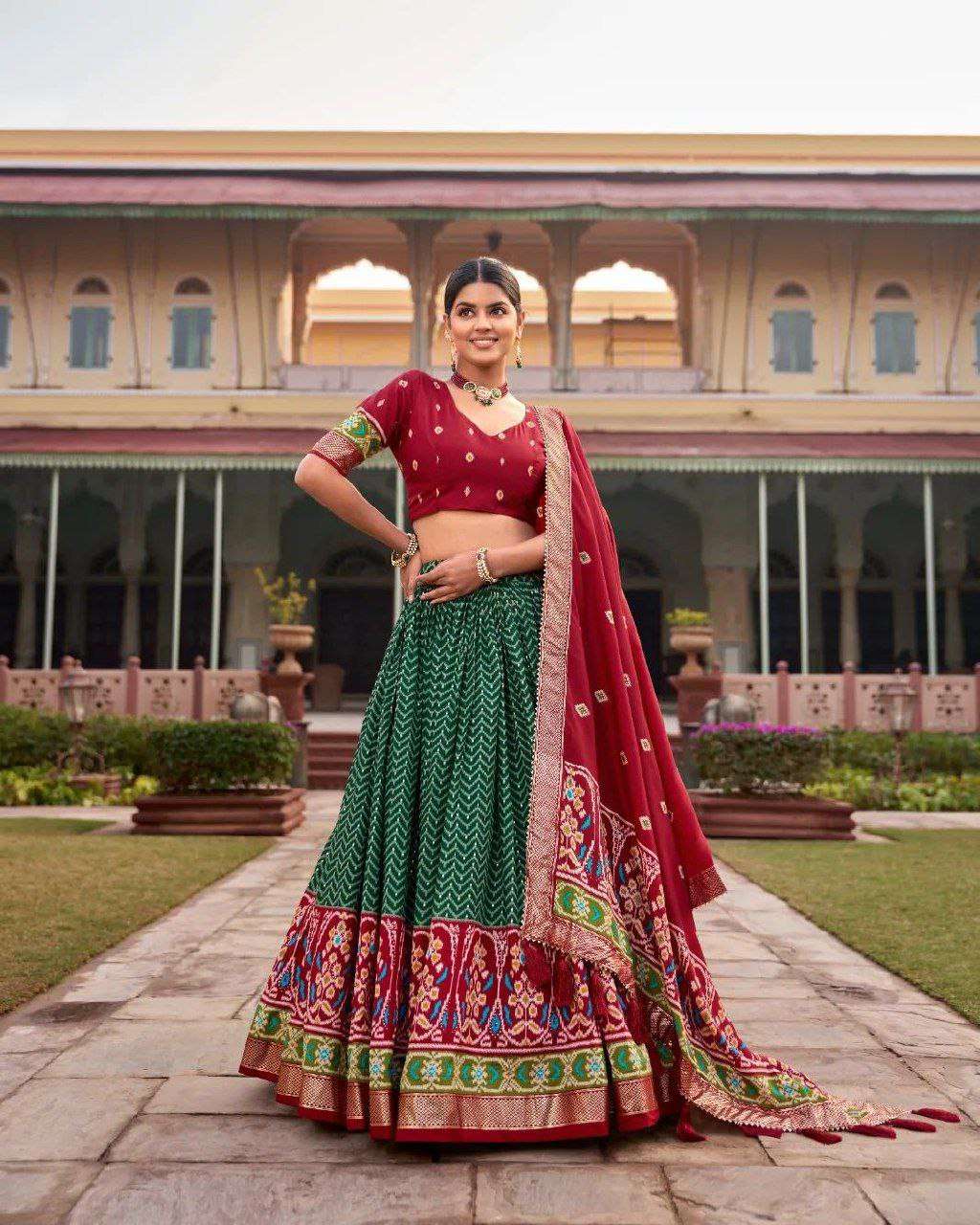 Women's Traditional Printed Lehenga Choli Set with Embroidered Dupatta ? Festive Wear