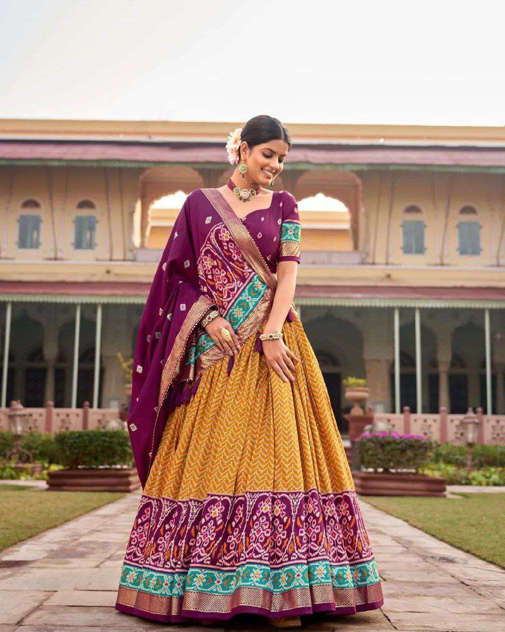 Women's Traditional Printed Lehenga Choli Set with Embroidered Dupatta ? Festive Wear