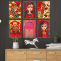 Set of Six Wall Paintings for Wall Dacoration Golden Framed Wall Paintings for Living Room & Bedroom Wall Art for Home Decoration & Office Wall Décor (13x10 inch CH-GD6-5)
