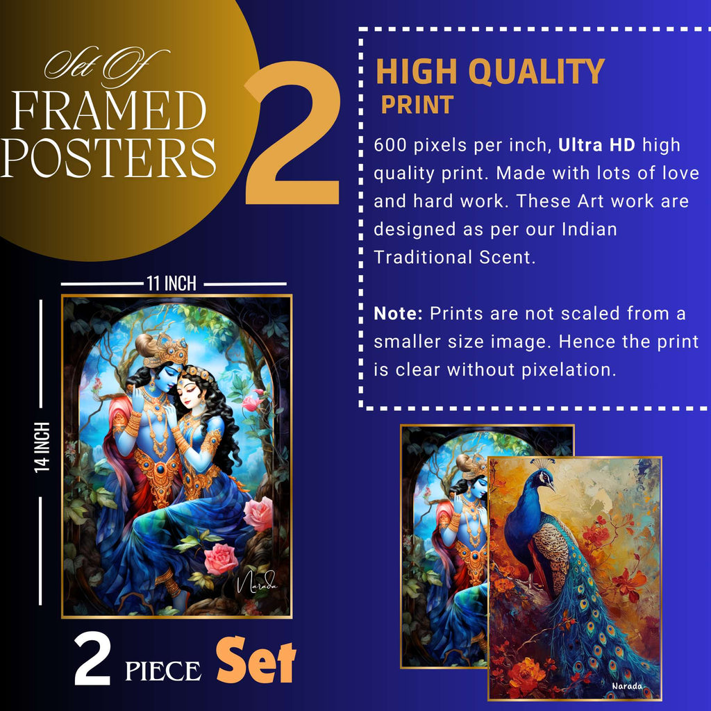 Set of Two Wall Paintings for Wall Dacoration Golden Framed Wall Paintings for Living Room & Bedroom Wall Art for Home Decoration & Office Wall Décor (14x11 inch CH-GD2-5)