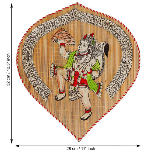 Bamboo Hand Crafted Leaf Design Wall Hangings Of Hanuman Ji For Home Decor | Bamboo Art For Wall Decor