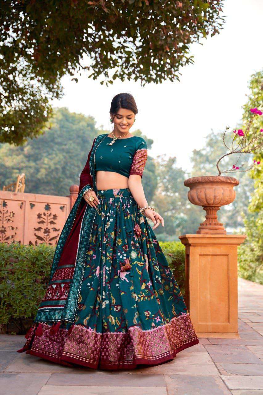 Women's Ethnic Printed Lehenga Choli Set with Tassel Dupatta ? Perfect for Festivals & Functions