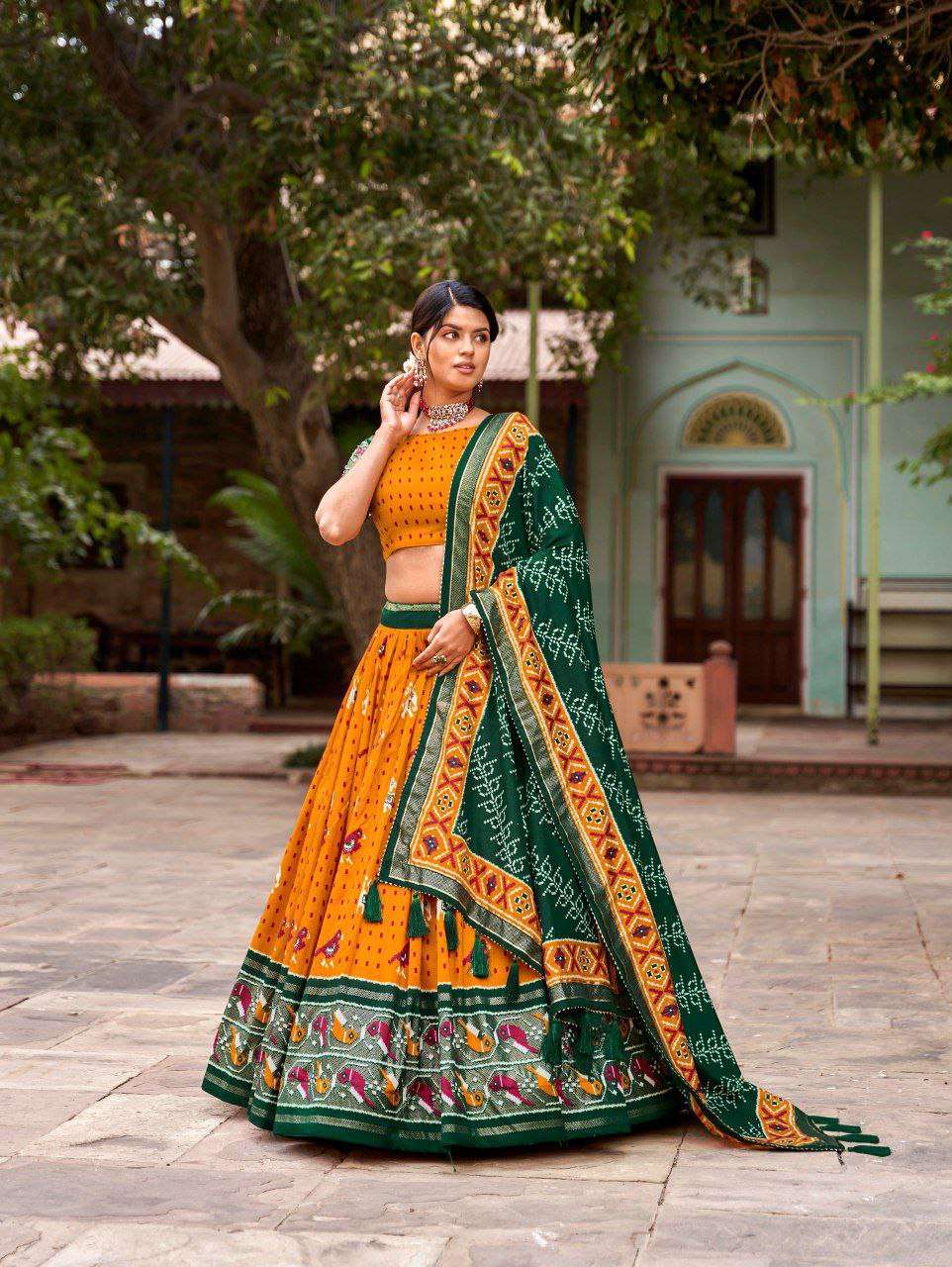 Women's Traditional Printed Lehenga Choli Set with Bandhani Dupatta ? Festive & Navratri Wear